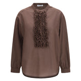 Brown Ruffled Shirt