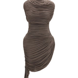 Draped high-neck Dress