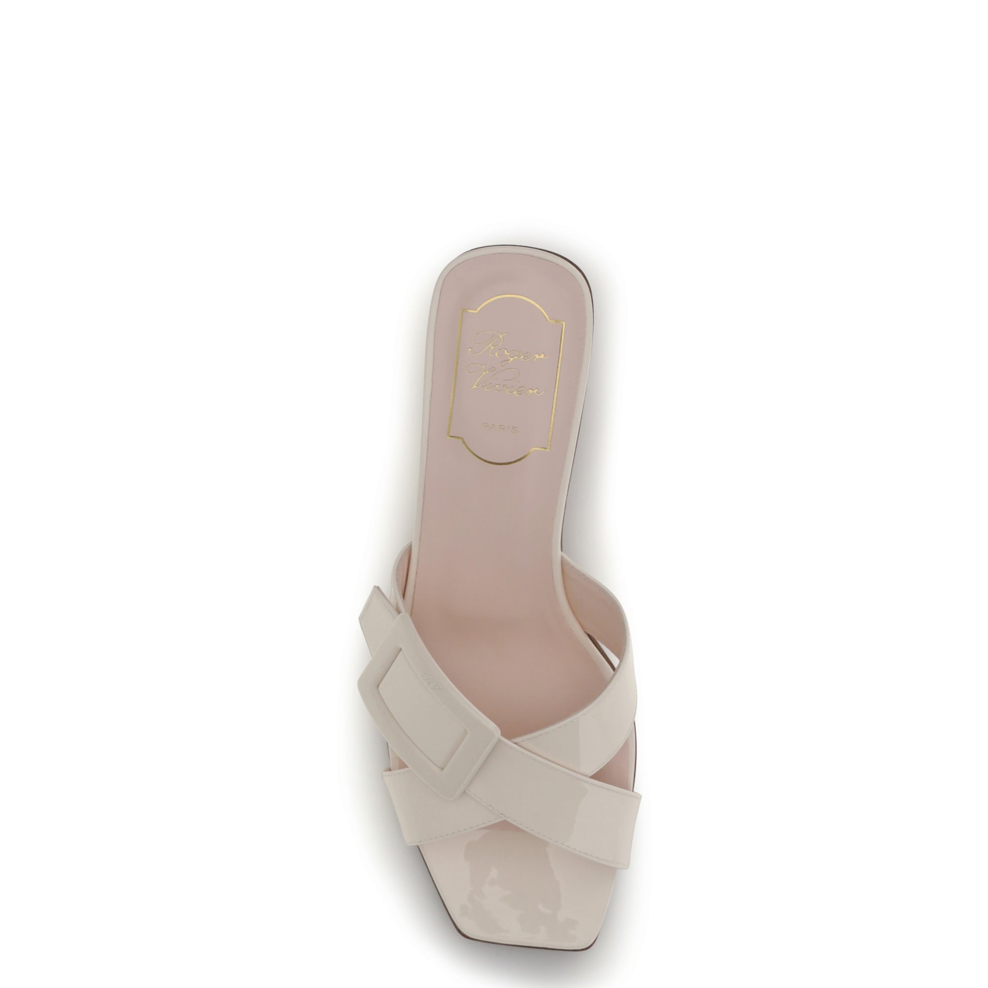 LACQUERED BUCKLE MULE 45