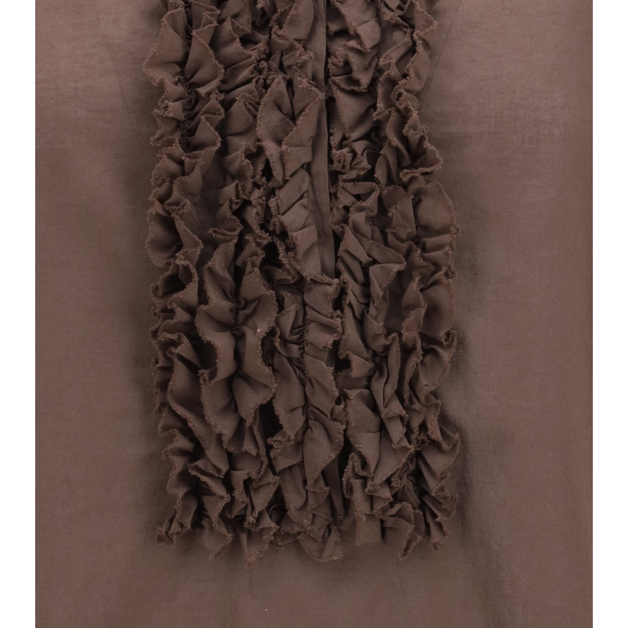Brown Ruffled Shirt