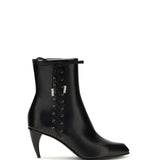 Curved-heel Ankle Boots with side lacing