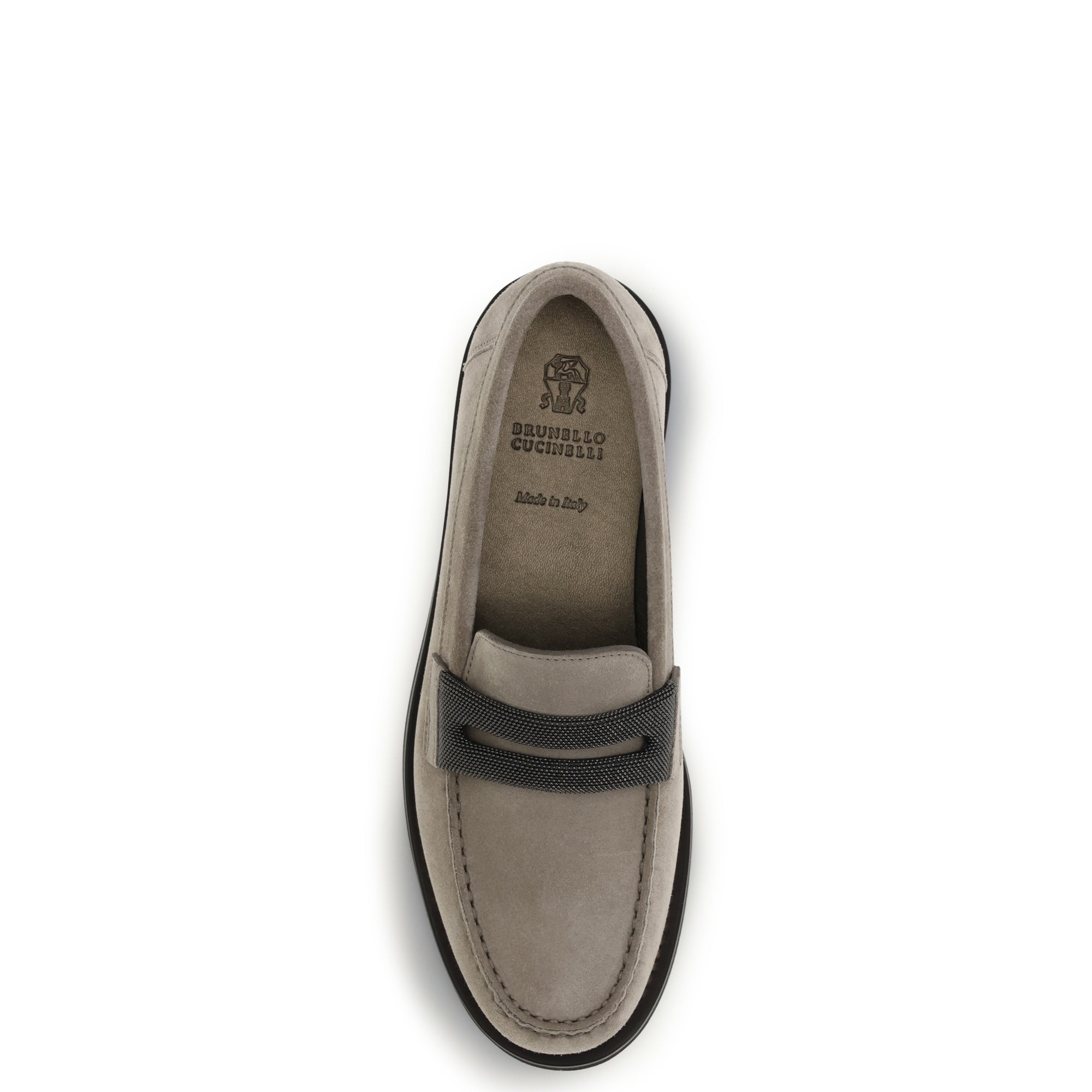 Penny Loafers in suede with precious clamp