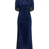 Midi Dress with cape sleeves and crystals