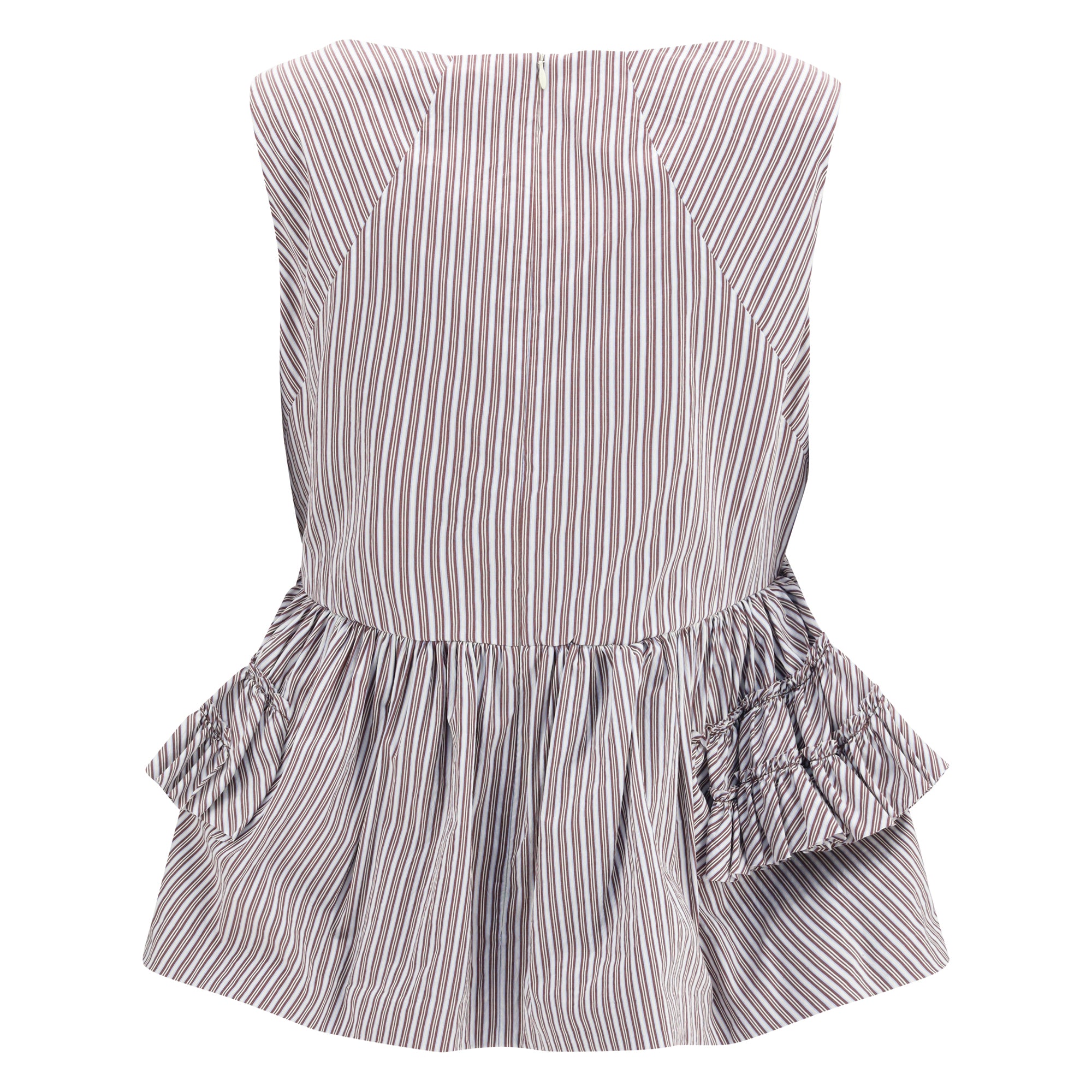 Striped ruffled peplum Top
