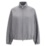 Sweatshirt in double wool and cotton jersey