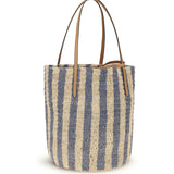 Striped raffia Bucket Bag