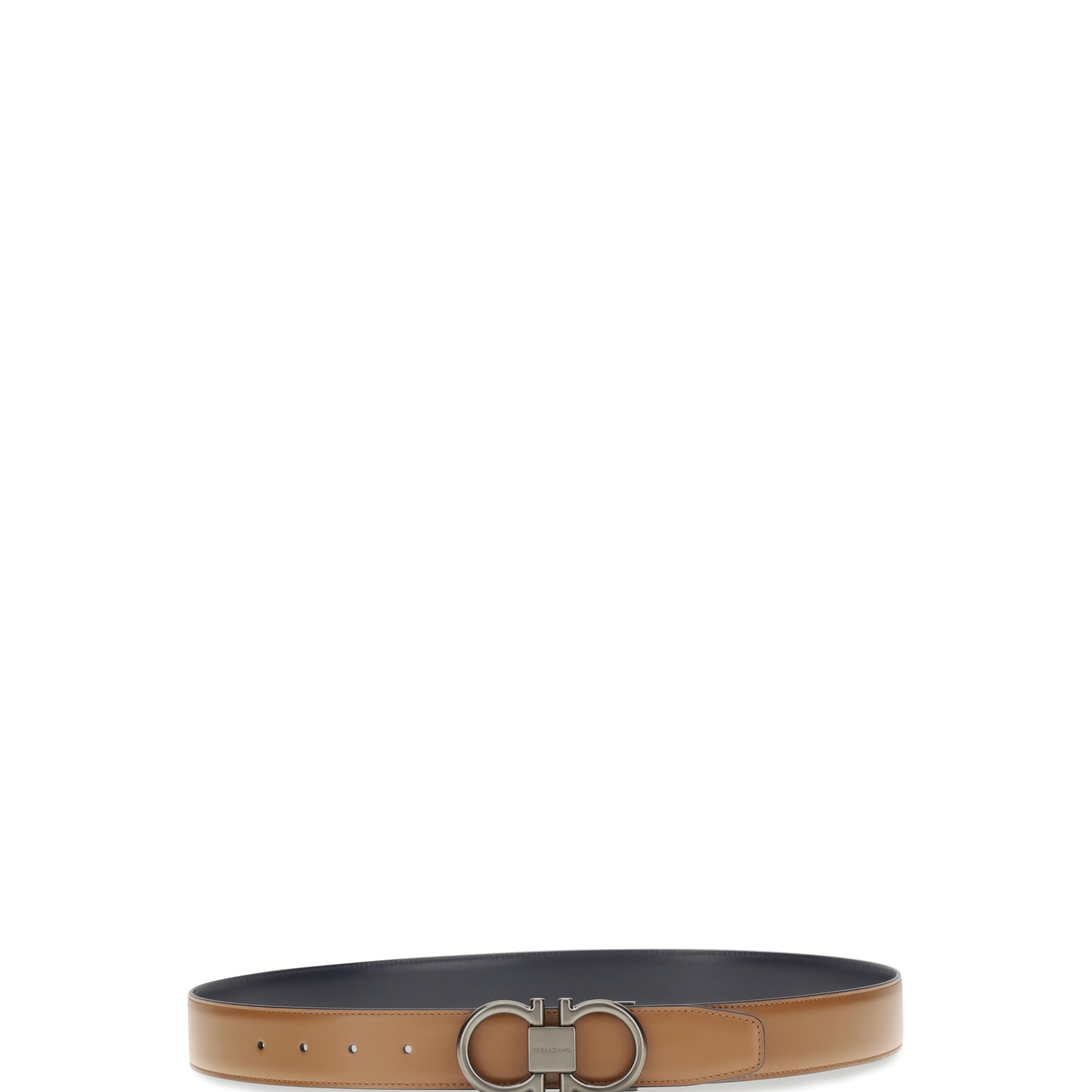 Reversible leather Gancini Belt