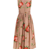 Cotton Dress with rose bouquet print