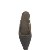Suede Ballerinas with embellished net embroidery