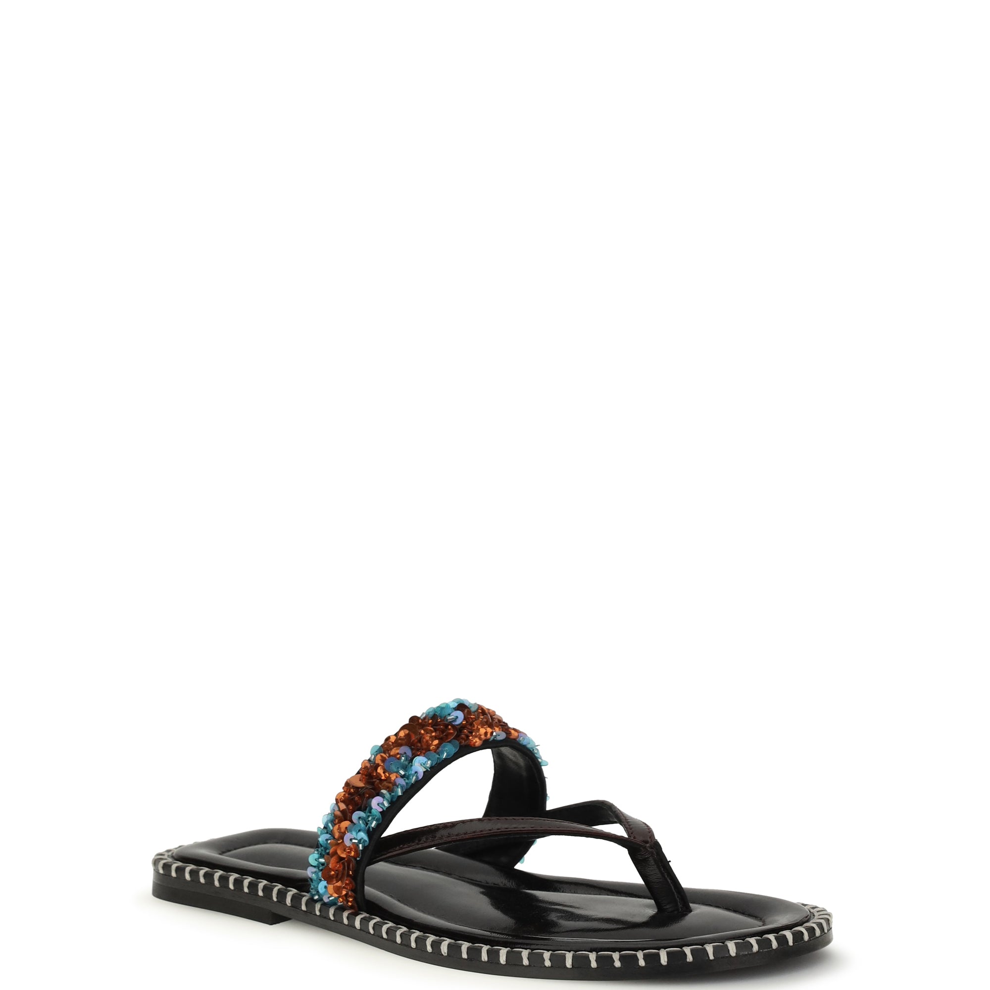 Slip-on leather Sandals with sequins