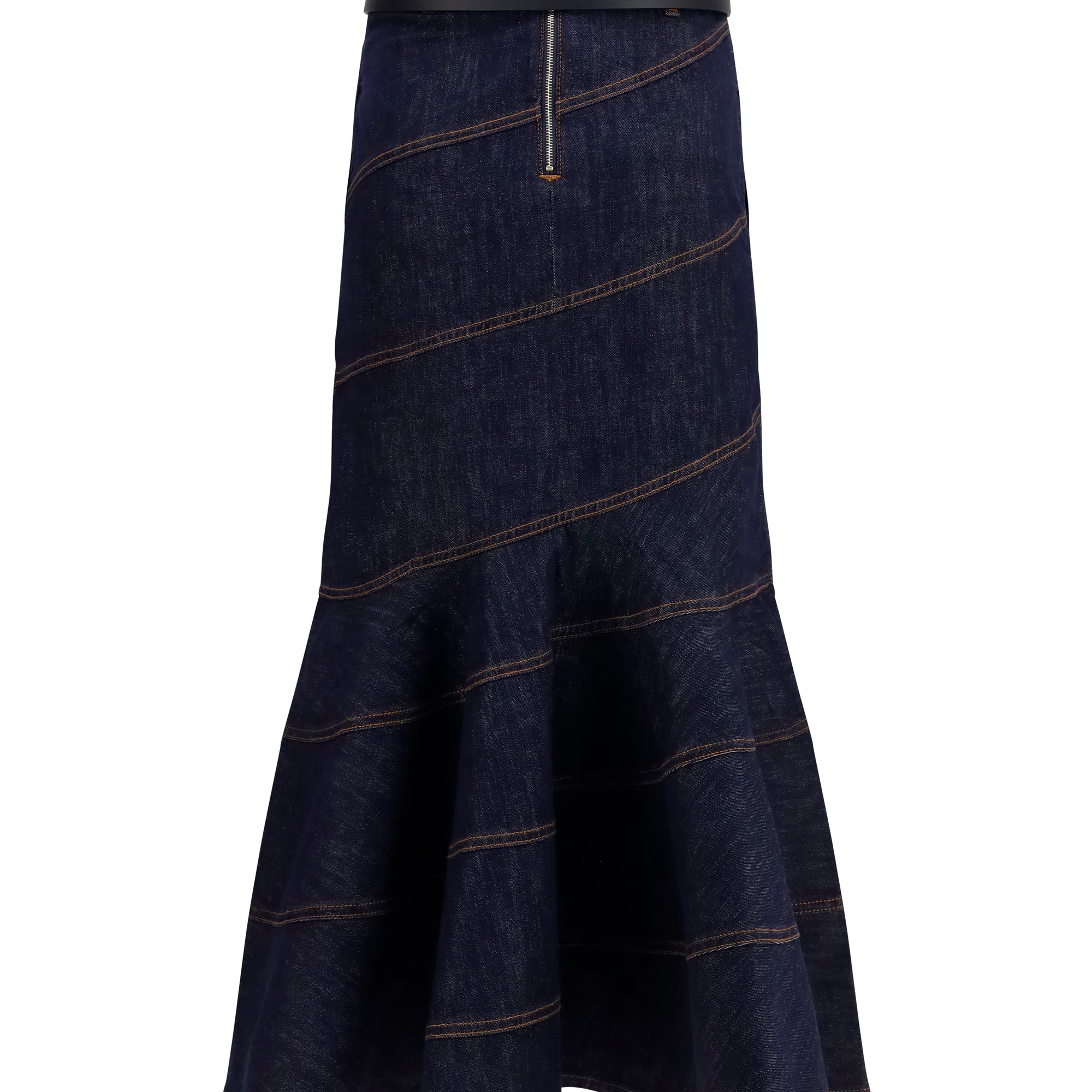 Denim midi Skirt with belt