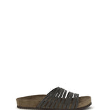 Lace-up Slides with monili embellishment