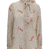 Crepe de chine bow-neck Shirt