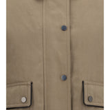 Padded down Jacket with leather collar