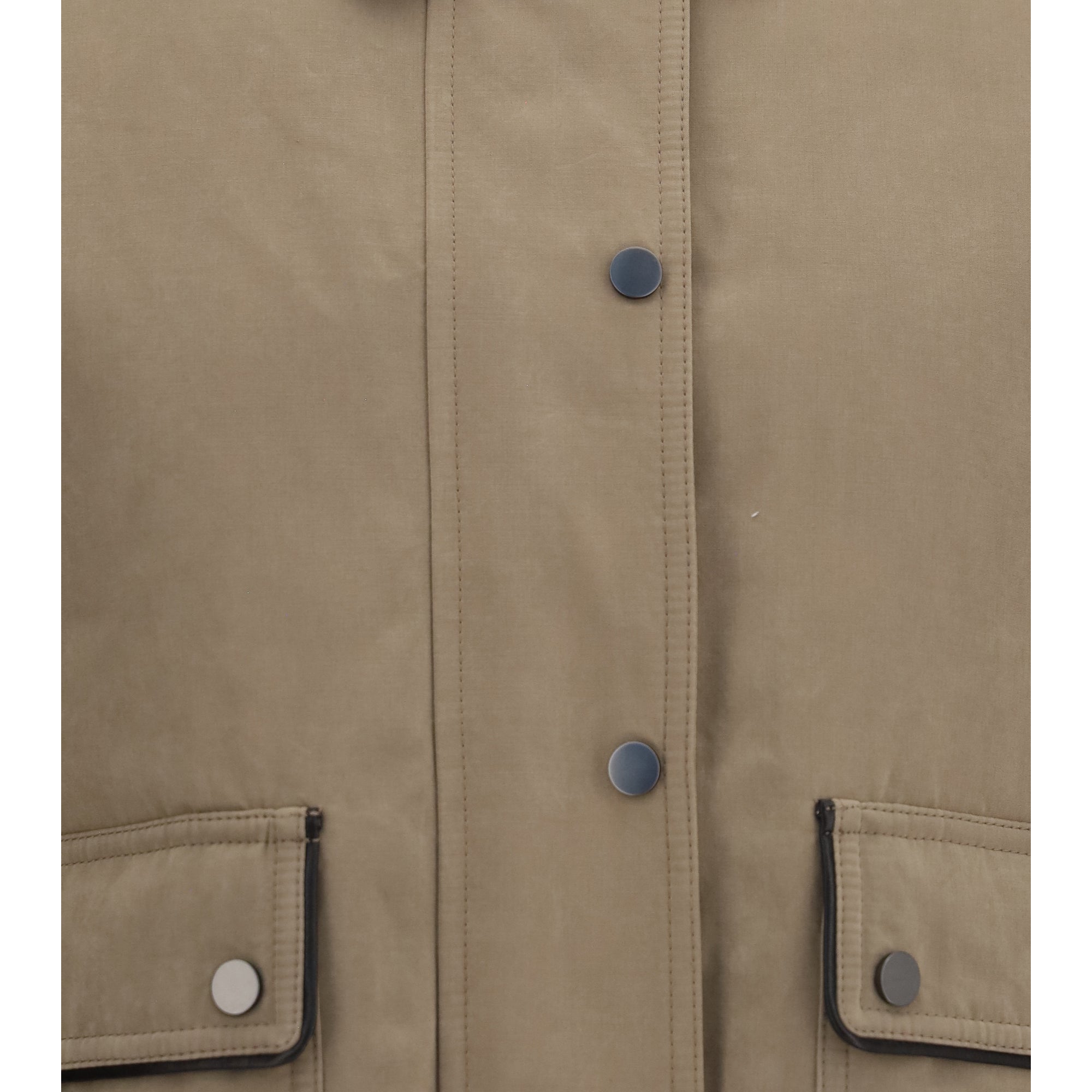 Padded down Jacket with leather collar