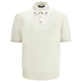 Silk Polo with collar and short sleeves