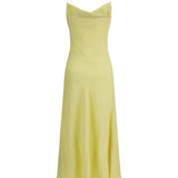Long silk satin Dress with straps