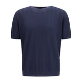 Short-sleeved cotton and silk Sweater