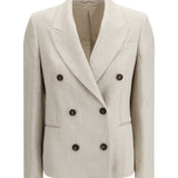 Button Herringbone Blazer