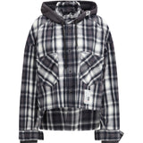 Hoodie Combine Checkered Shirt