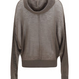 Semi-sheer knit Hoodie