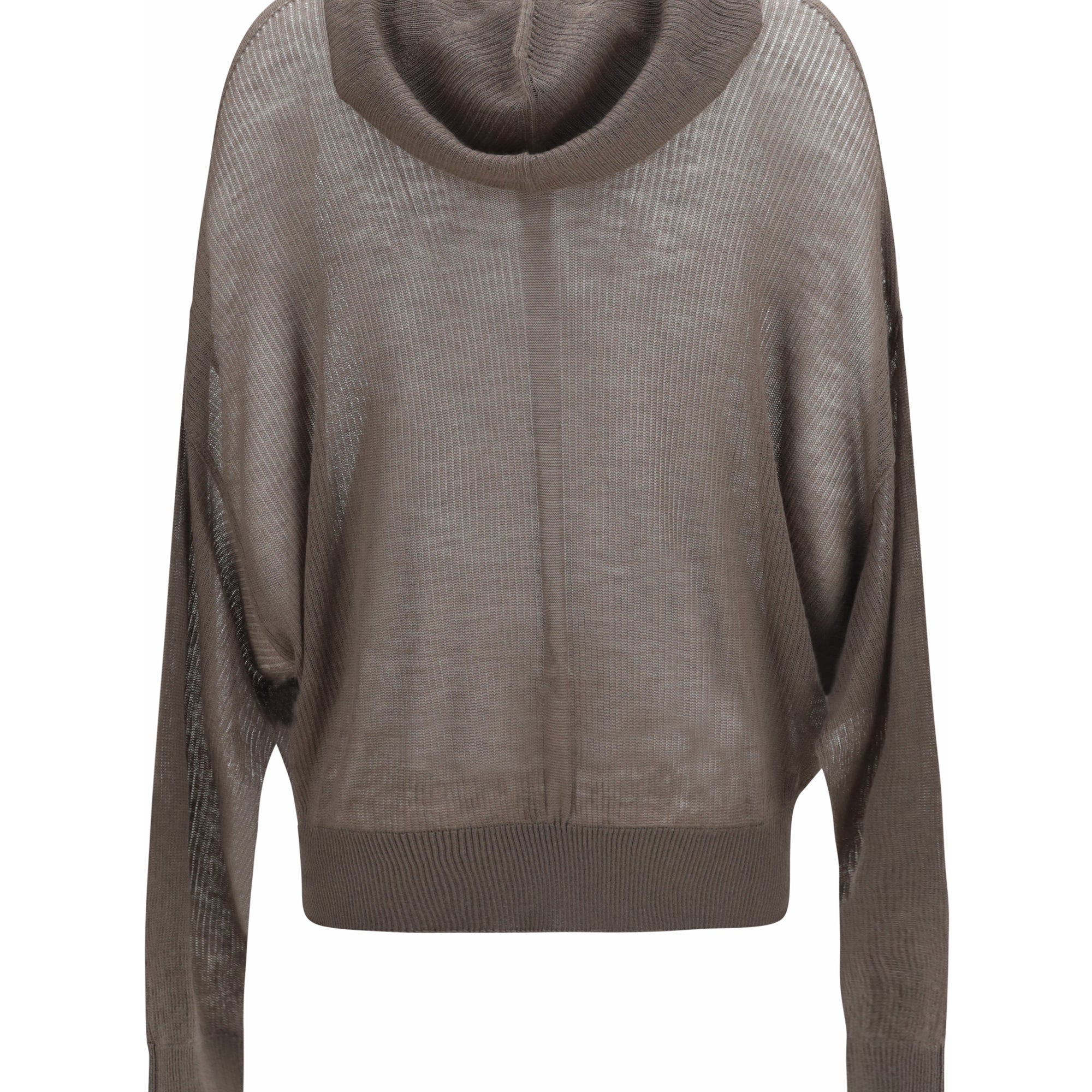 Semi-sheer knit Hoodie