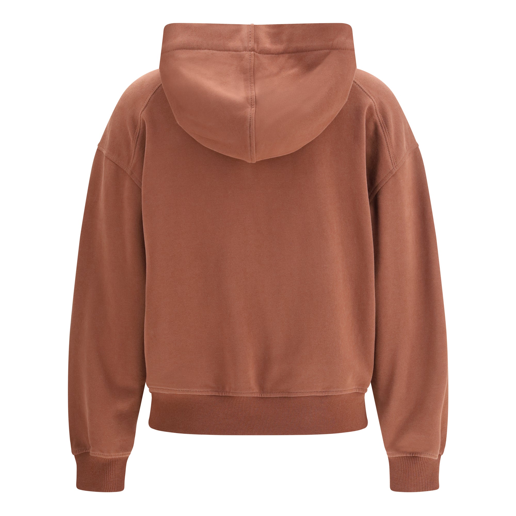 Hooded smooth cotton Sweatshirt with shiny zipper pull