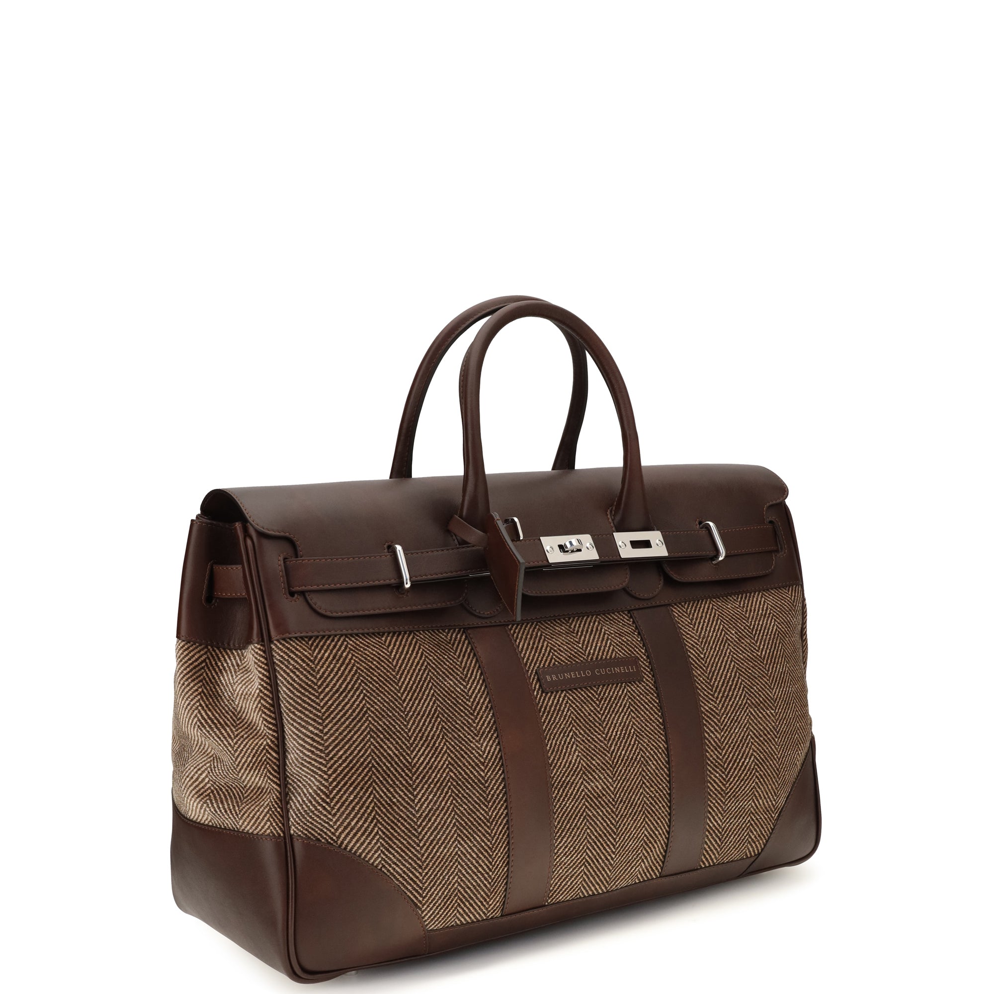 Travel Bag in leather and fabric
