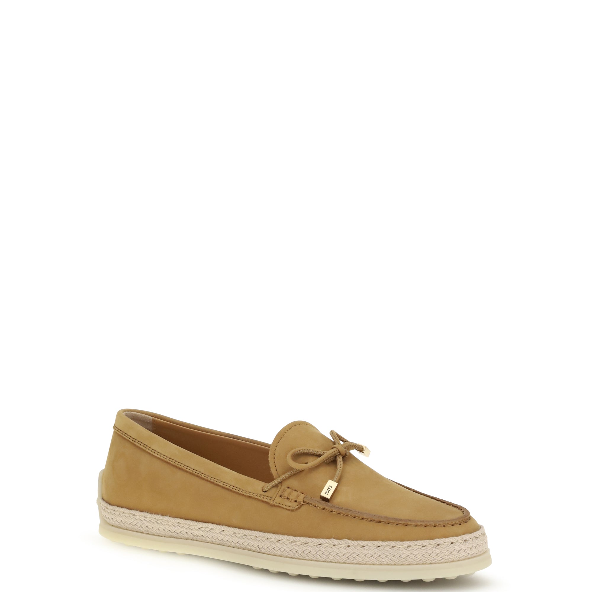 Suede and raffia Loafers