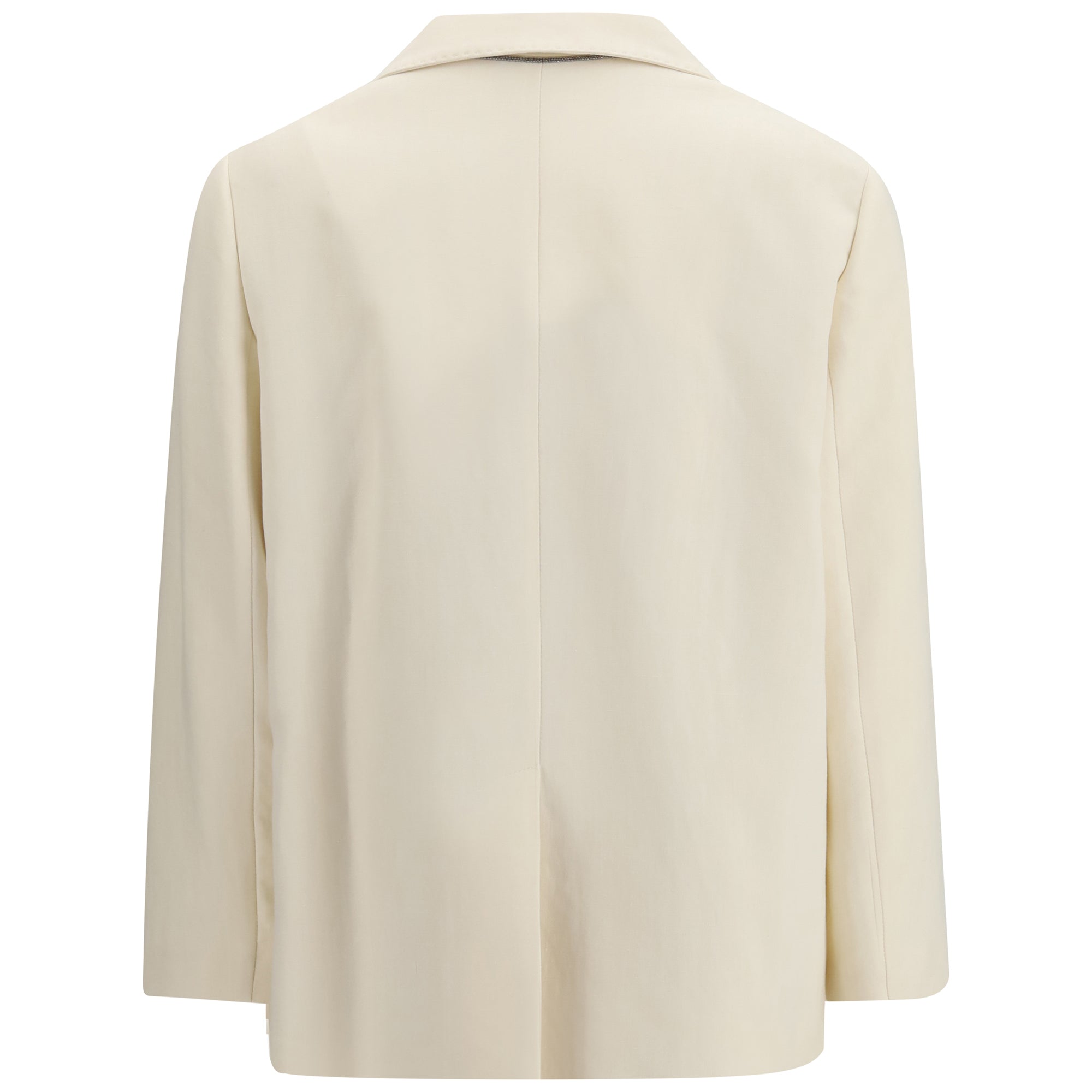 Fluid twill Jacket in viscose and linen with monile