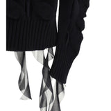 Rouched Turtleneck Sweater