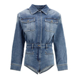 Rhinestone denim Playsuit