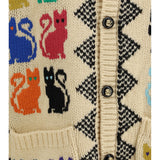 Cardigan with Le Chat de la Maison jacquard motif