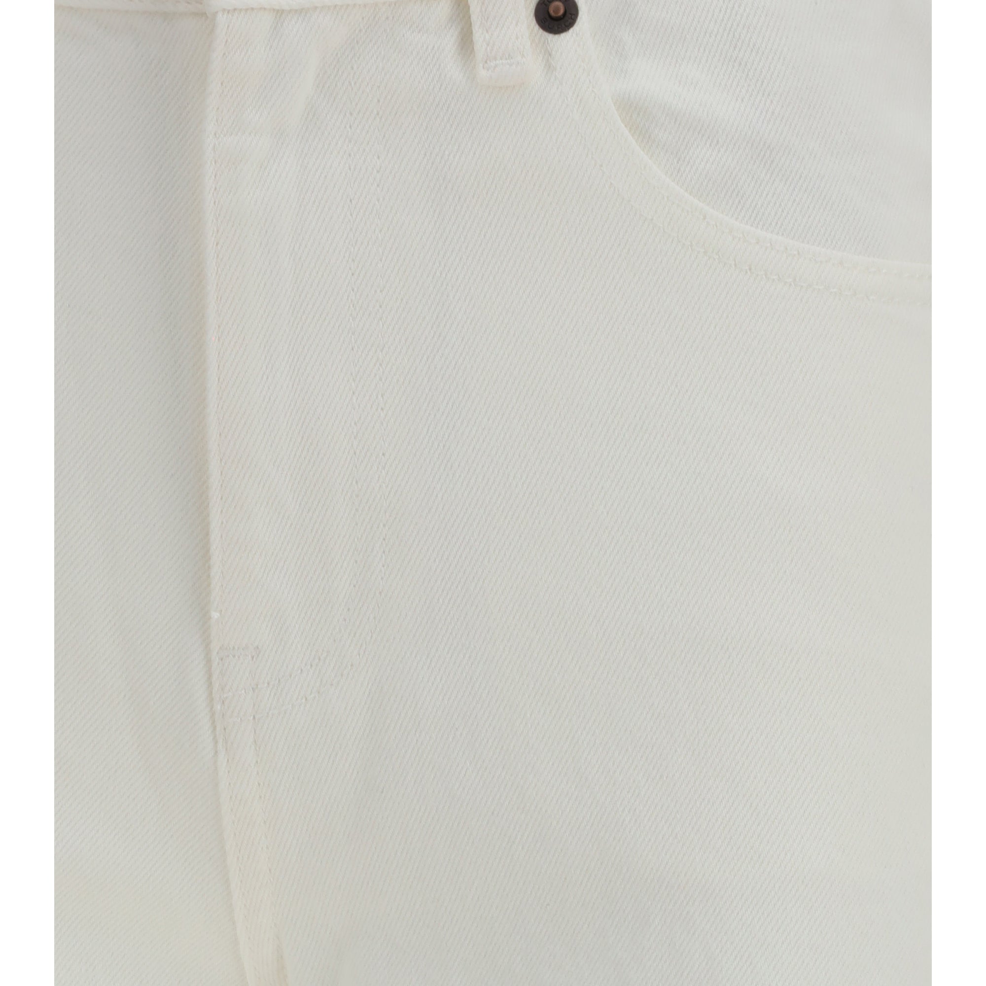 T Monogram Contrast Cuff Straight-Leg Jeans