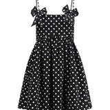 Polka-Dot Satin Mini Dress