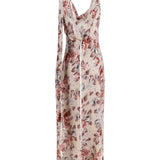 Draped floral-print Dress