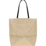 Puzzle XL raffia Tote Bag