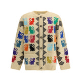 Cardigan with Le Chat de la Maison jacquard motif
