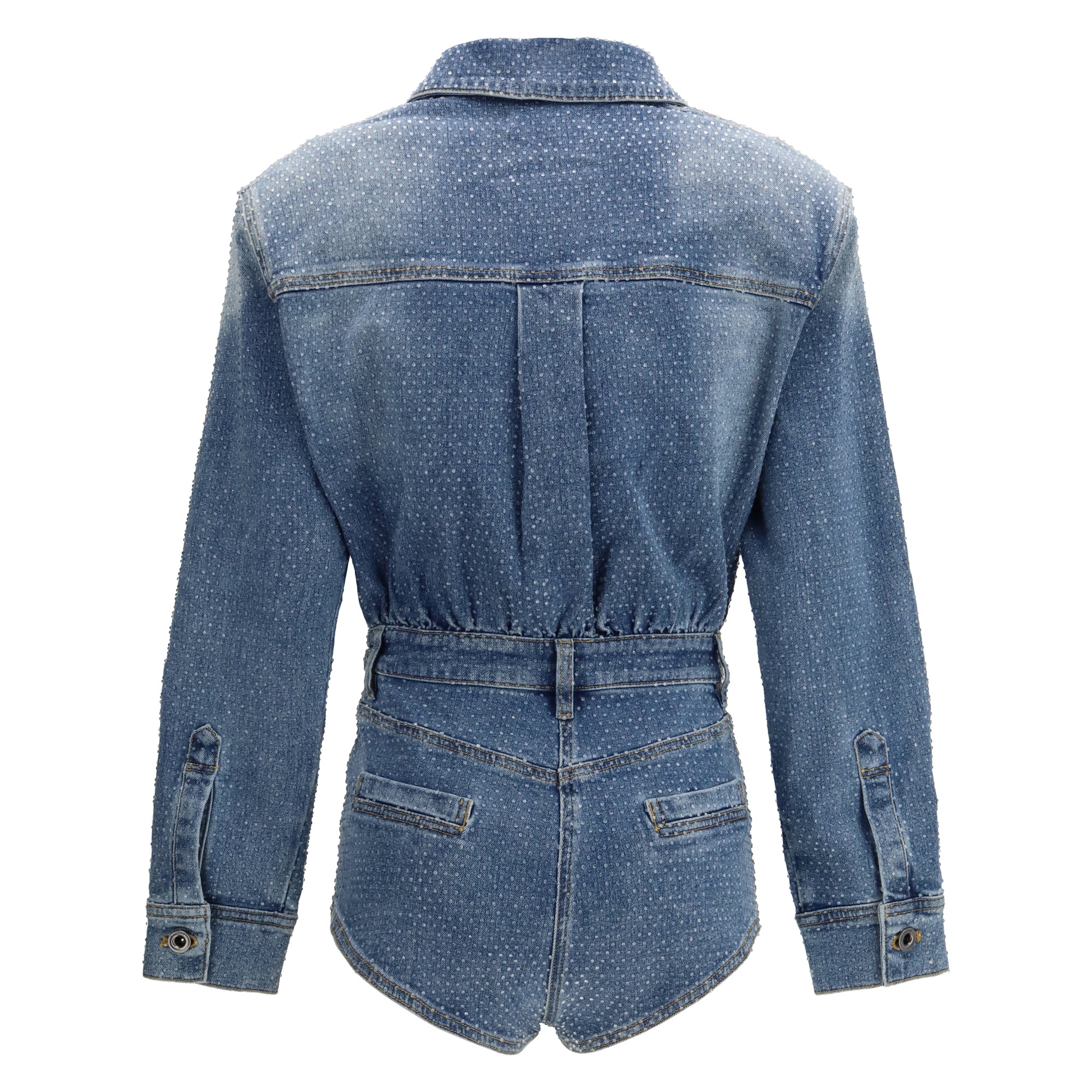 Rhinestone denim Playsuit