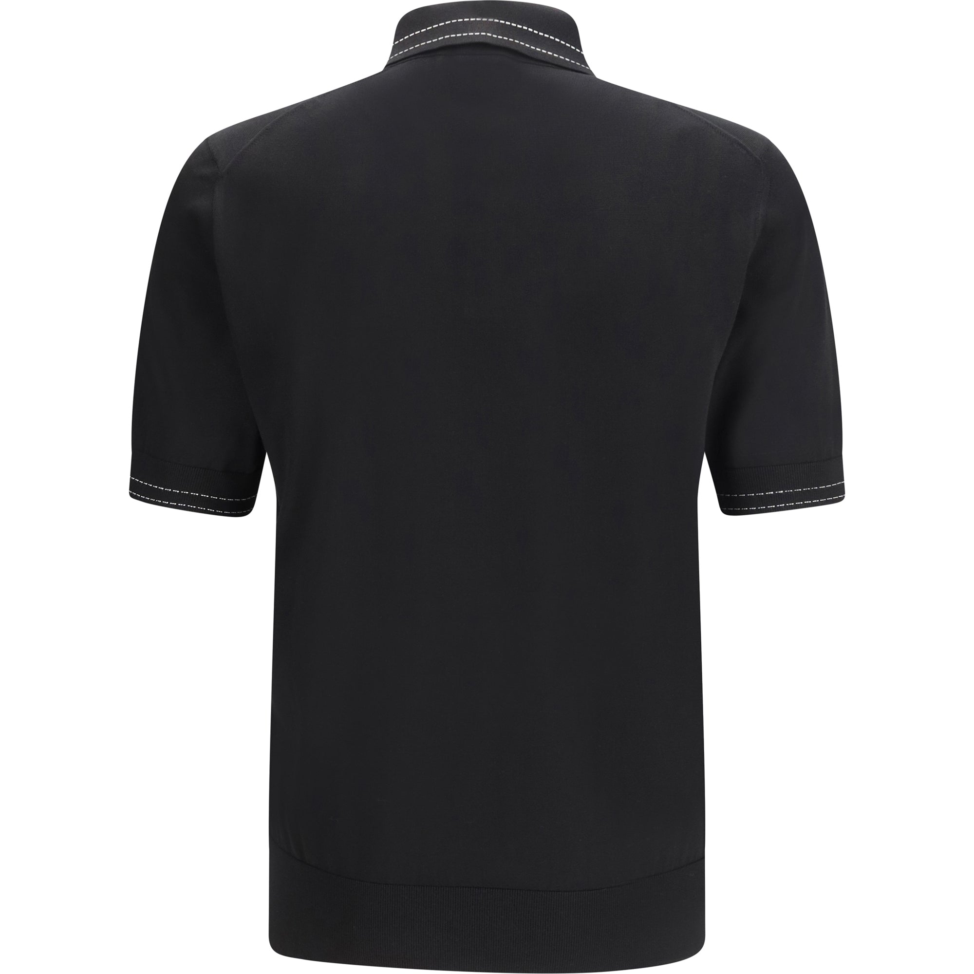 Silk Polo with collar and short sleeves