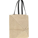 Puzzle XL raffia Tote Bag