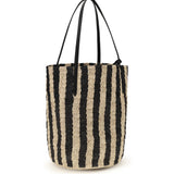 Striped raffia Bucket Bag