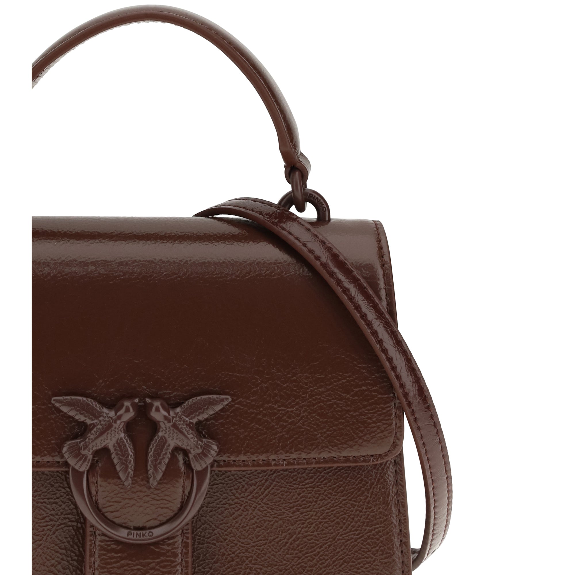 Shiny leather Love One Top mini Handbag