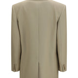 Single-breasted Jacket in wool and silk