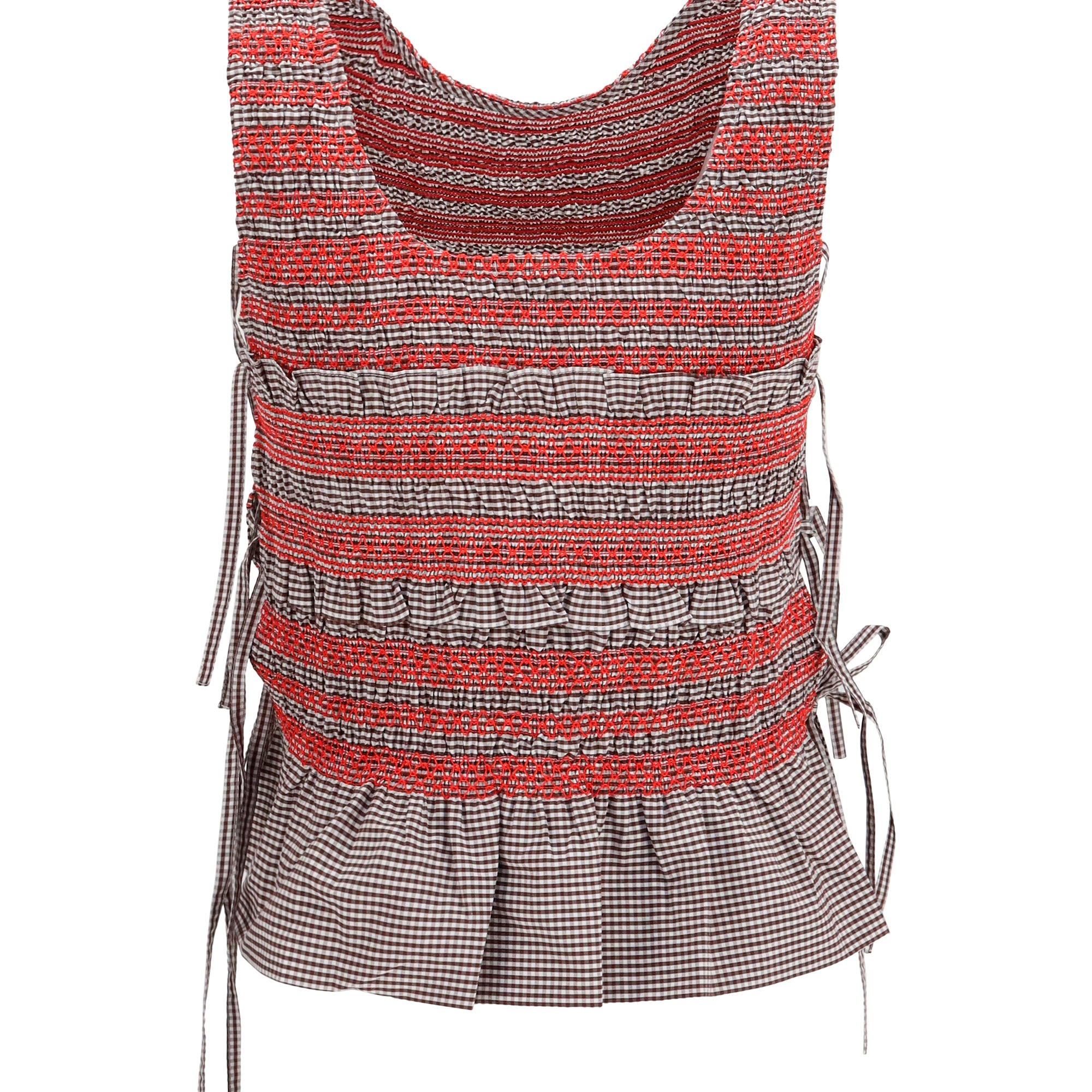 Elastic printed Top with ruching and side ties