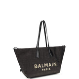 Track Shoulder Bag in leather and raffia