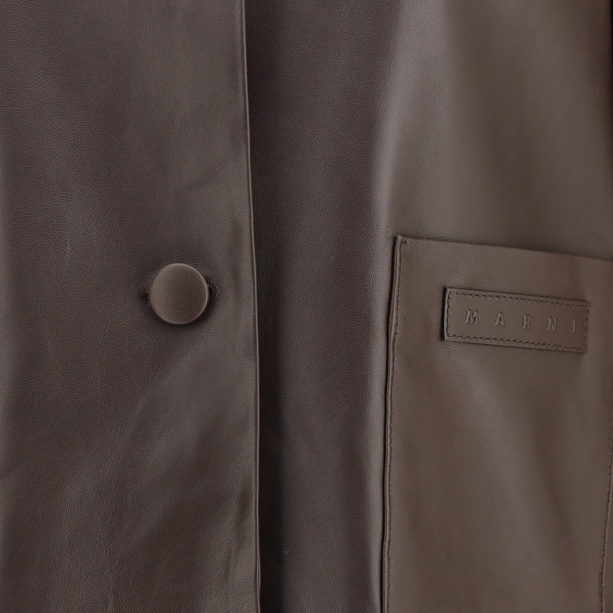 Leather Jacket with a shearling collar