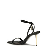 Shiny leather padlock pointy naked Sandal
