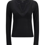Sweater long-sleeve with V-open neckline