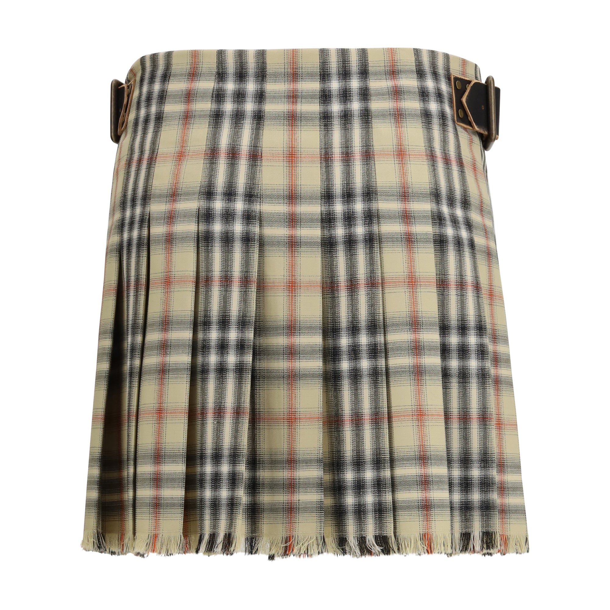 Check wool mini Skirt